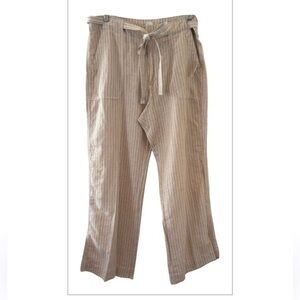 NWT Gap Wide Leg Mid Rise Neutral Color Cottagecore Coastal Belted Pockets  14